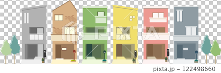 シンプルな住宅のイラストセット シンプルな住宅のイラストセット 122498660