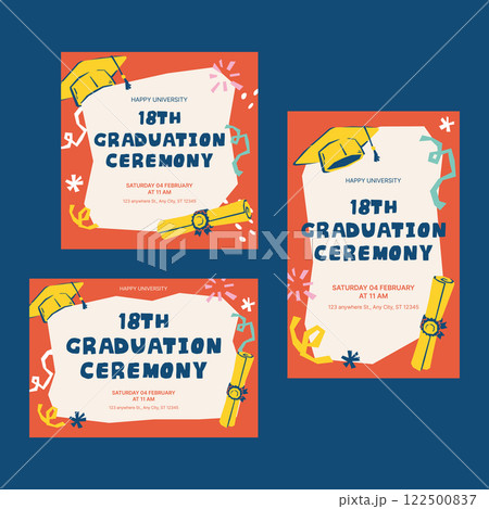 graduate drawing card template poster illustration 122500837