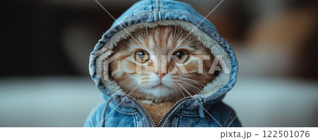 服を着た可愛い猫 122501076