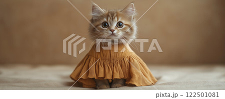 服を着た可愛い猫 122501081