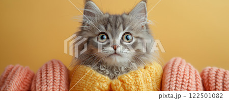 服を着た可愛い猫 122501082