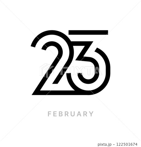 23 February Logo concept. 23 number design.  122501674