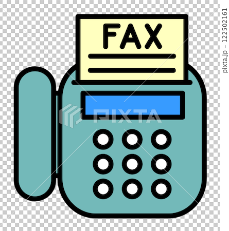 文章や用紙を電話回線で送受信するファックスのイラスト 122502161