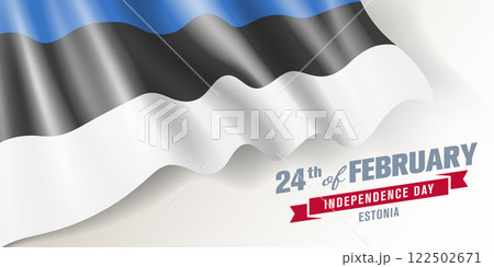 Estonia independence day vector banner, greeting card 122502671