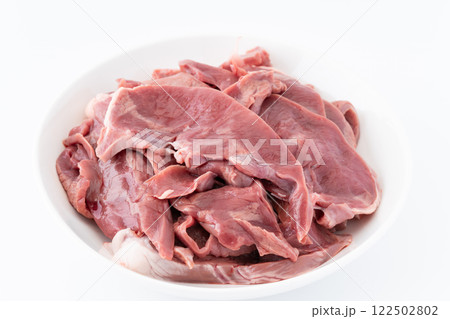 豚ハツ（心臓）のスライス 122502802