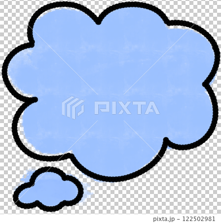 blue background thought bubble 122502981