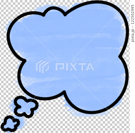 blue background thought bubble 122502995