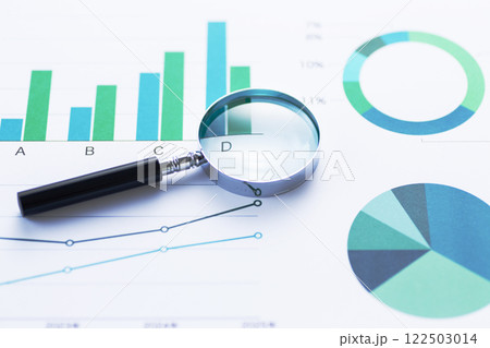 ビジネスグラフとルーペ 122503014