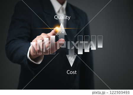 Cost control optimization, quality management, business efficiency cost reduction risk management effective solutions product improvement breakthrough strategies. 122503493