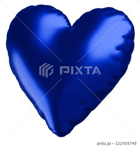 3D画像_ハートの風船_青 3D画像_ハートの風船_青 122503748