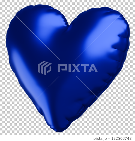 3D画像_ハートの風船_青 3D画像_ハートの風船_青 122503748
