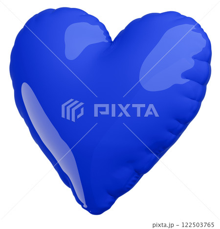 3D画像_ハートの風船_青 122503765