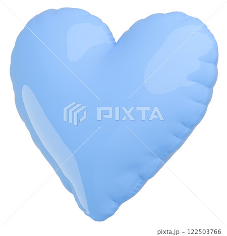 3D画像_ハートの風船_水色 122503766