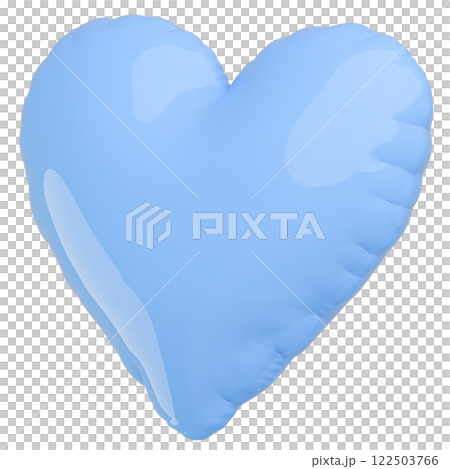 3D画像_ハートの風船_水色 122503766