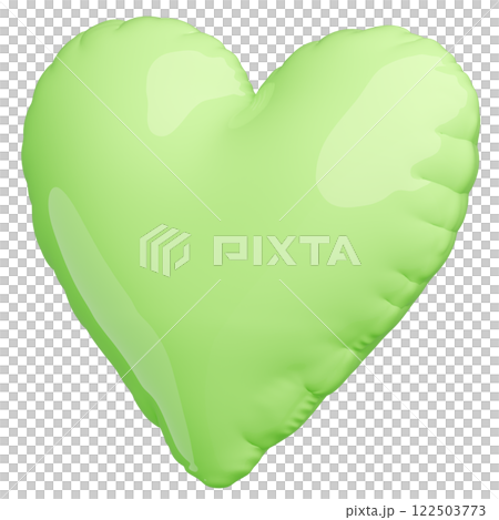 3D image_heart balloon_yellow green 122503773