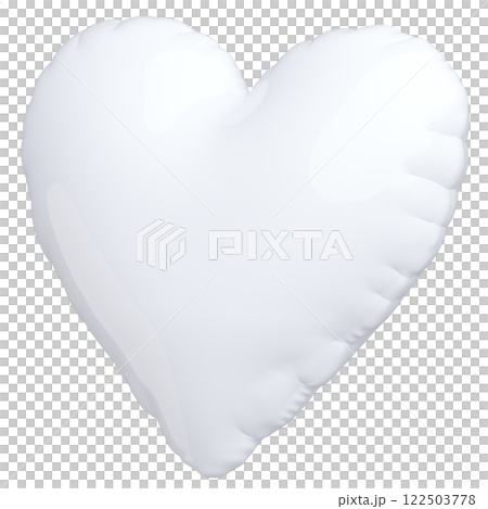 3D画像_ハートの風船_白 3D画像_ハートの風船_白 122503778