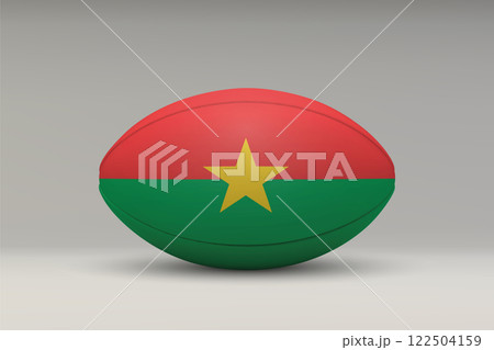 Burkina Faso Rugby Ball with National Flag Design 122504159
