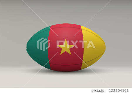 Cameroon Rugby Ball with National Flag Design Cameroon Rugby Ball with National Flag Design 122504161