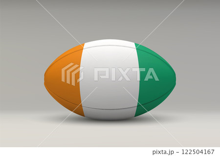 Cote D'Ivoire Rugby Ball with National Flag Design 122504167