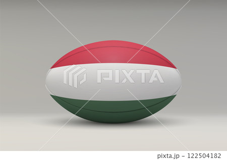 Hungary Rugby Ball with National Flag Design 122504182