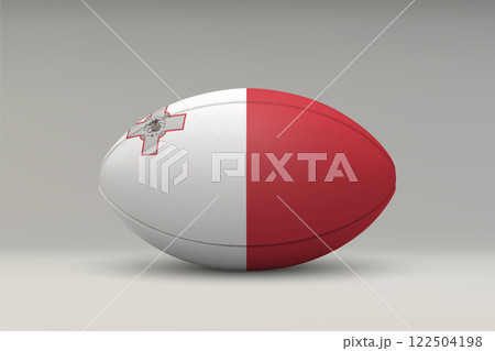 Malta Rugby Ball with National Flag Design 122504198