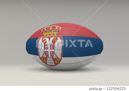Serbia Rugby Ball with National Flag Design Serbia Rugby Ball with National Flag Design 122504223