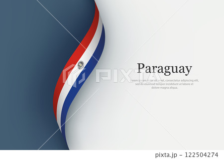 Paraguay flag on Waving ribbon 122504274
