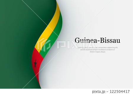 Guinea-Bissau flag on Waving ribbon 122504417