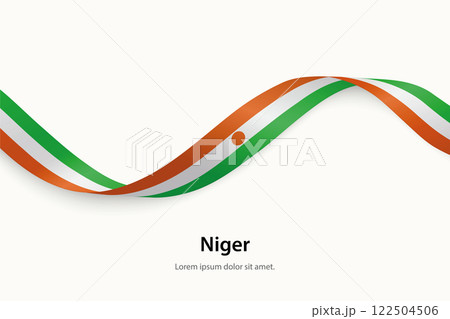 Niger flag on Waving ribbon 122504506