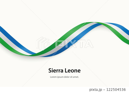 Sierra Leone flag on Waving ribbon 122504536