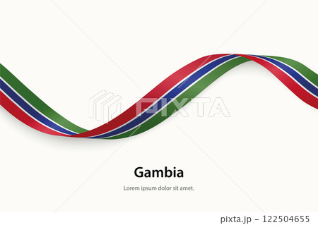 Gambia flag on Waving ribbon Gambia flag on Waving ribbon 122504655