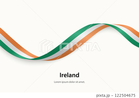 Ireland flag on Waving ribbon Ireland flag on Waving ribbon 122504675
