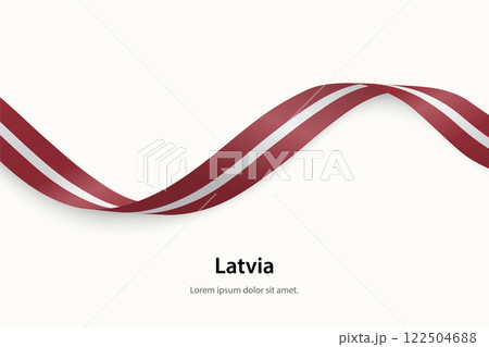 Latvia flag on Waving ribbon 122504688