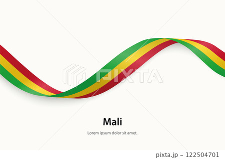 Mali flag on Waving ribbon 122504701