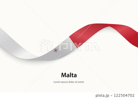 Malta flag on Waving ribbon 122504702