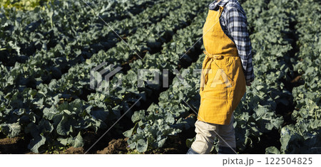 畑で働く農家の女性 122504825