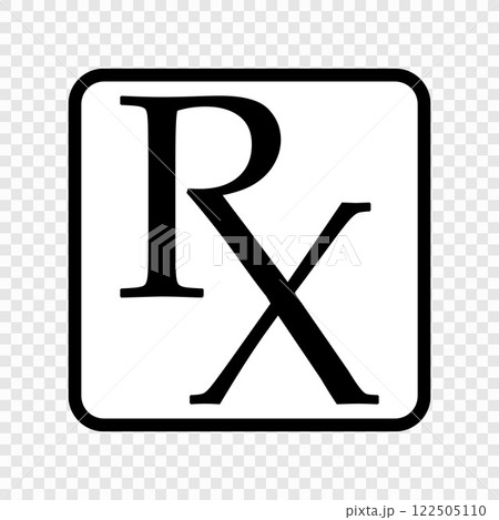 RX Prescription Symbol in Black Outline RX Prescription Symbol in Black Outline 122505110