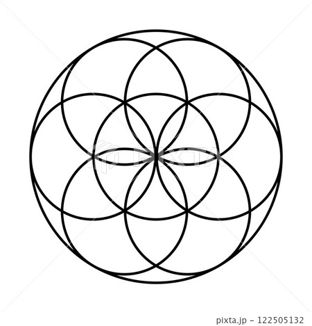 Seed of Life with Protective Coat, Sacred Geometry Symbol 122505132