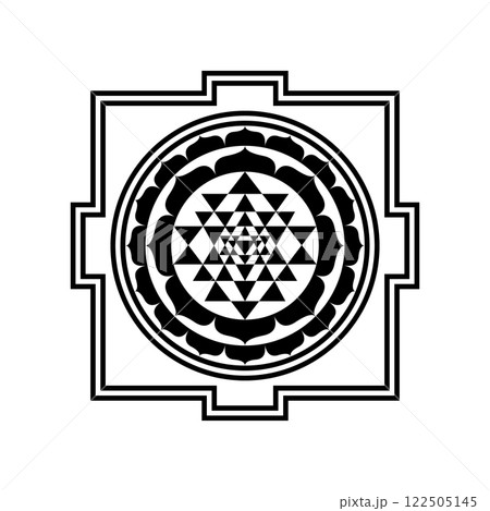 Sri Yantra Sacred Geometry Design in Black and White Sri Yantra Sacred Geometry Design in Black and White 122505145