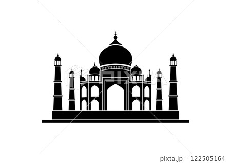 Taj Mahal Silhouette Logo with Bold Design 122505164