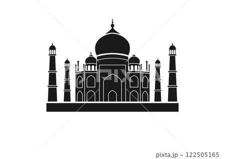 Taj Mahal Silhouette Logo with Bold Design 122505165