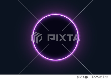 Neon Solar Eclipse with Glowing Purple Aura 122505166