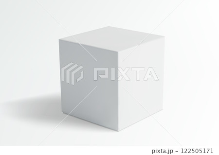 White cube on a gray gradient background 122505171