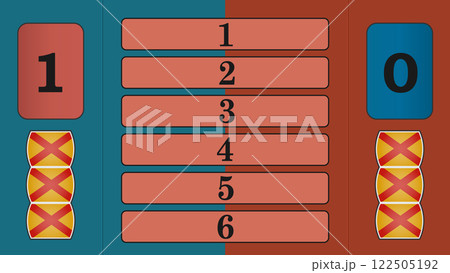 Team Game Show Scoreboard with Strikes and Points 122505192