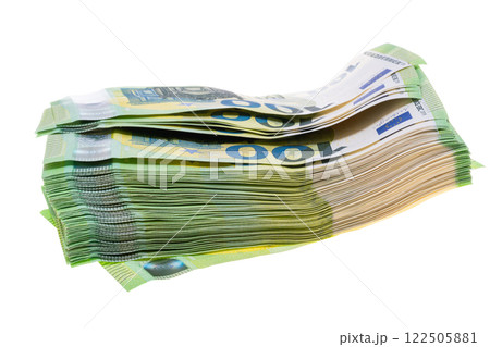 euro banknotes isolated euro banknotes isolated 122505881