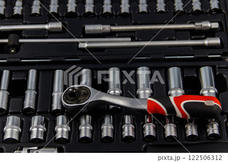 Close-up of universal tool kit for car repair Close-up of universal tool kit for car repair 122506312