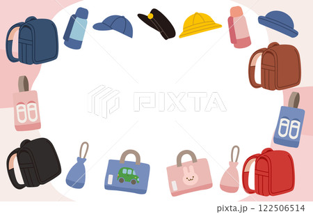 小学校の通学準備ベクターイラストフレーム 122506514