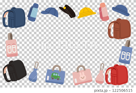 Elementary school preparation vector illustration frame 122506515