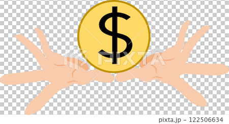 Graphic material illustration of holding money in hand Graphic material illustration of holding money in hand 122506634