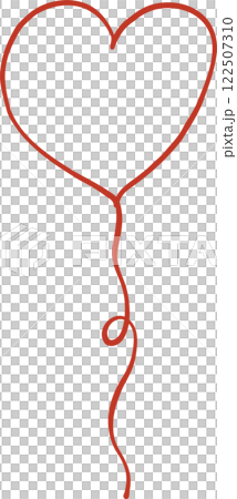 Cute Heart Balloon with bow Doodle Outline 122507310